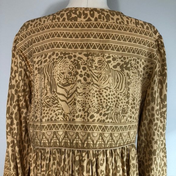 R. Vivimos Tiger and Leopard Print Maxi Dress NWT - Picture 2 of 8